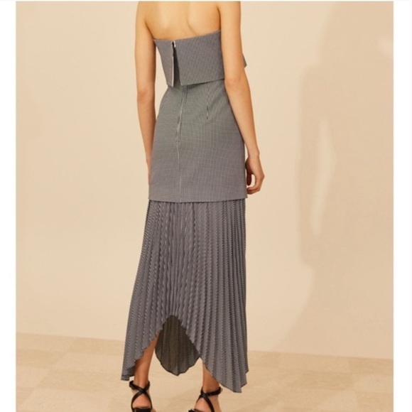 C/MEO Collective strapless check print midi dress new w tags women’s XL - Picture 4 of 7